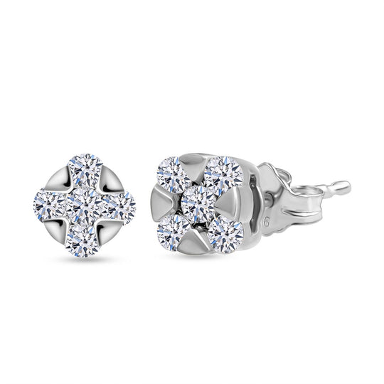 LUXURIANT DIAMOND - Lab Grown Diamant SI-GH Ohrringe 925 Silber 750 Gelbgold Vermeil ca. 0.50 ct