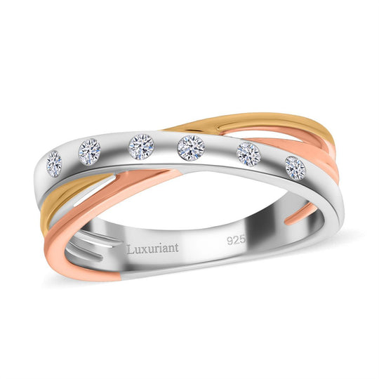 LUXURIANT DIAMOND - Lab Grown Diamant SI-GH Ring 925 Silber (Größe 20.00)  ca. 0.15 ct