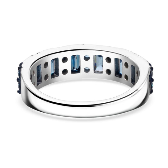 LUXURIANT DIAMOND - Lab Grown Blauer Diamant SI-GH SGL zertifiziert Ring 925 Silber platiniert (Größe 19.00) ca. 1.00 ct