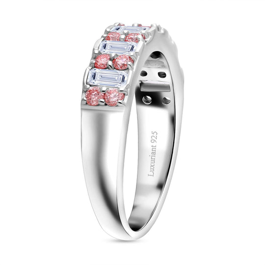 LUXURIANT DIAMOND -Lab Grown Diamant SI-GH, Lab Grown Rosa Diamant SI-GH Ring 925 Silber platiniert (Größe 19.00) ca. 1.00 ct