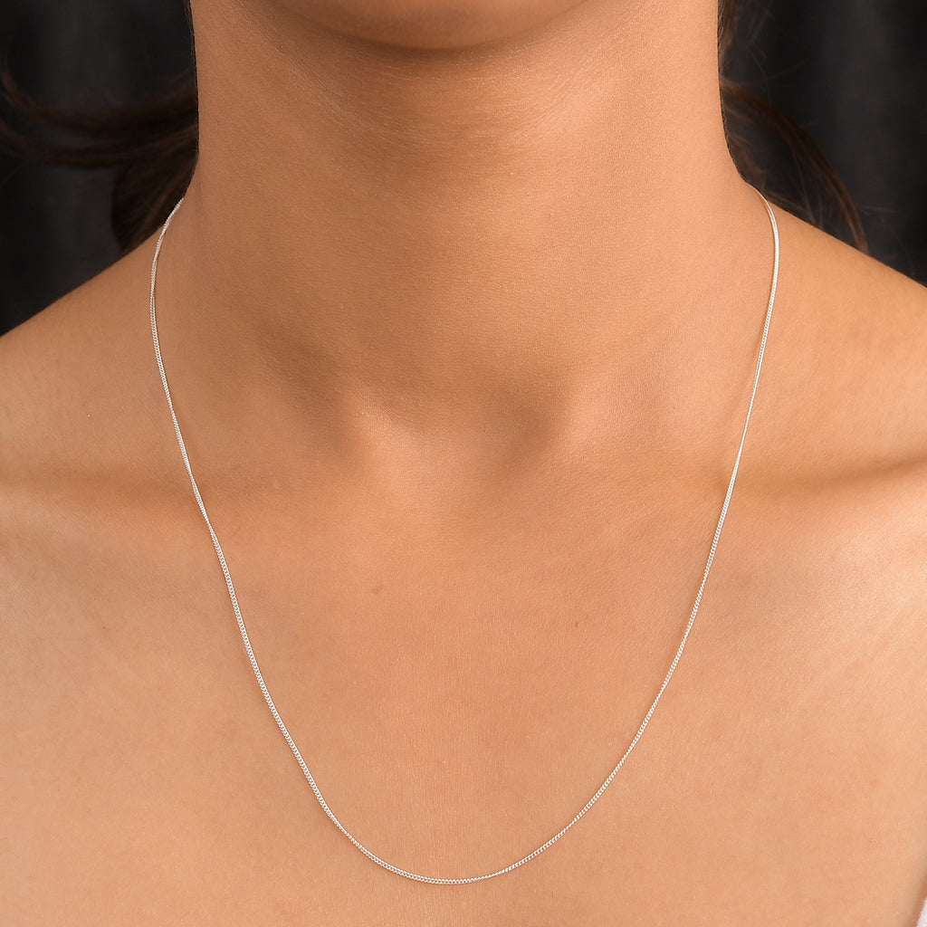 925 Silber Curb Halskette ca. 50 cm ca. 2,15g
