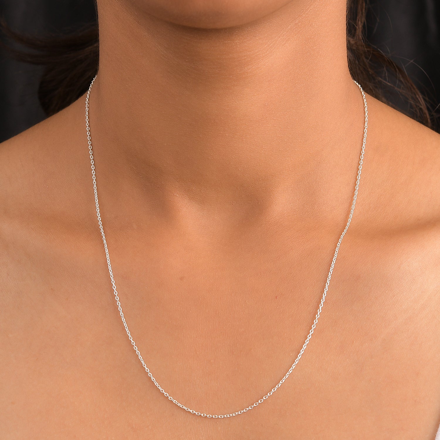 925 Silber Cable Chain Halskette ca. 50 cm ca. 2,15g