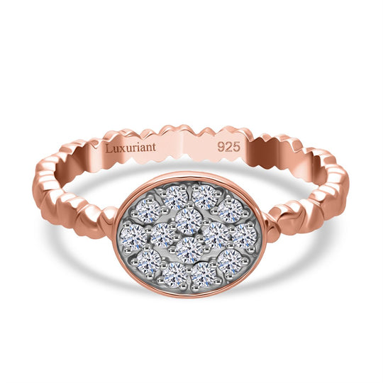 LUXURIANT DIAMOND - Lab Grown Diamant SI-GH Ring 925 Silber 750 Roségold Vermeil (Größe 19.00) ca. 0.35 ct