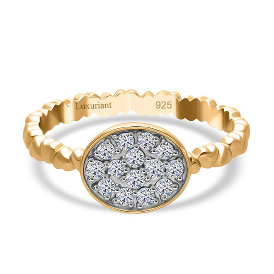 LUXURIANT DIAMOND - Lab Grown Diamant SI-GH Ring 925 Silber 750 Roségold Vermeil (Größe 19.00) ca. 0.35 ct