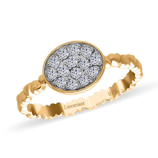 LUXURIANT DIAMOND - Lab Grown Diamant SI-GH Ring 925 Silber 750 Roségold Vermeil (Größe 19.00) ca. 0.35 ct
