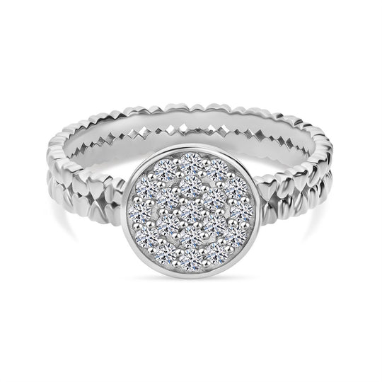 LUXURIANT DIAMOND - Lab Grown Diamant SI-GH Ring 925 Silber 750 Gelbgold Vermeil (Größe 19.00) ca. 0.50 ct