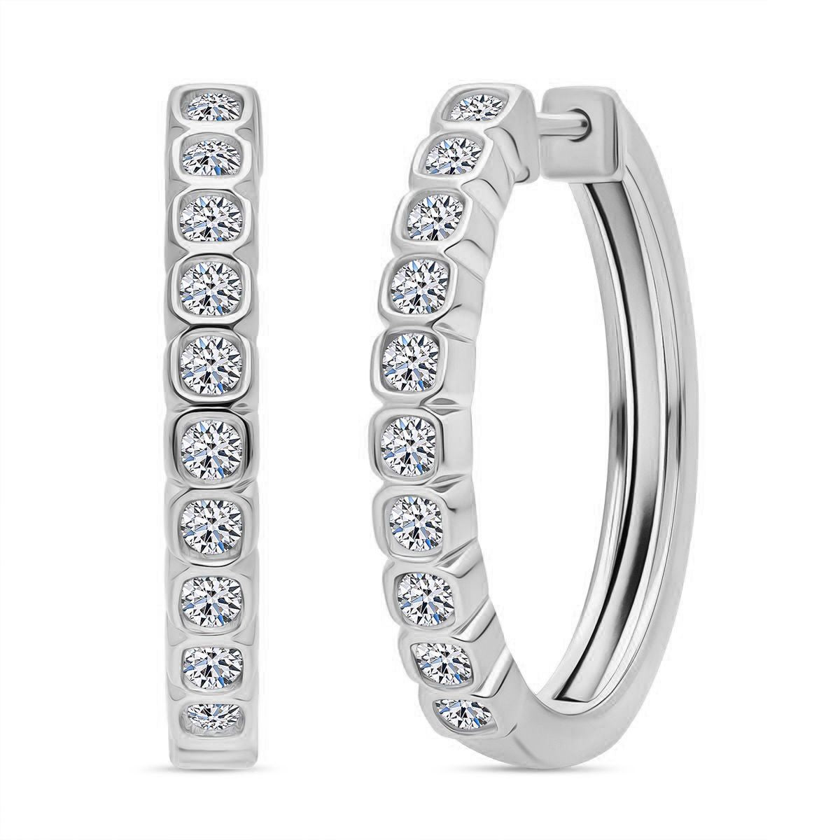 LUXURIANT DIAMOND - Lab Grown Diamant SI-GH SGL zertifiziert Ohrringe 925 Silber rhodiniert ca. 0.50 ct