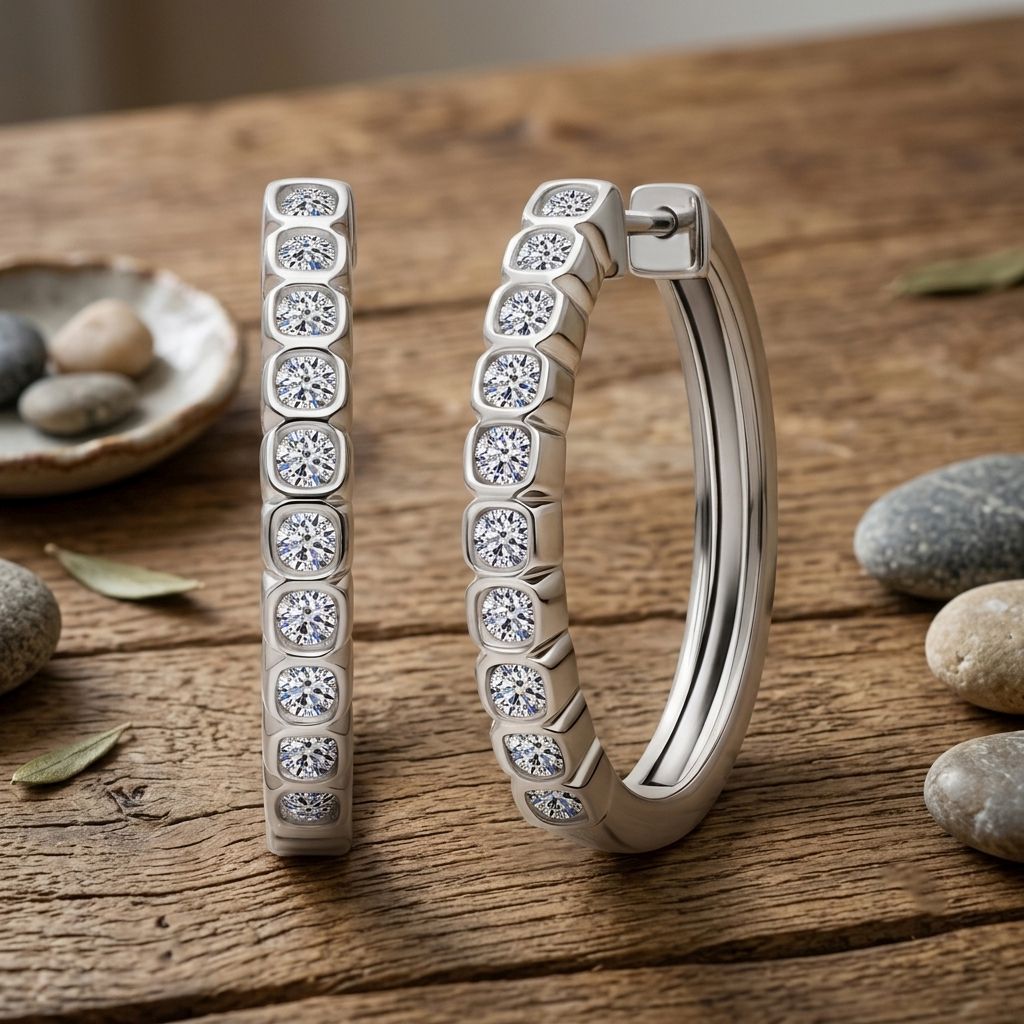 LUXURIANT DIAMOND - Lab Grown Diamant SI-GH SGL zertifiziert Ohrringe 925 Silber rhodiniert ca. 0.50 ct