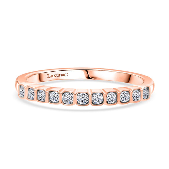 LUXURIANT DIAMOND - Lab Grown Diamant SI-GH Ring 925 Silber 750 Roségold Vermeil (Größe 20.00) ca. 0.25 ct