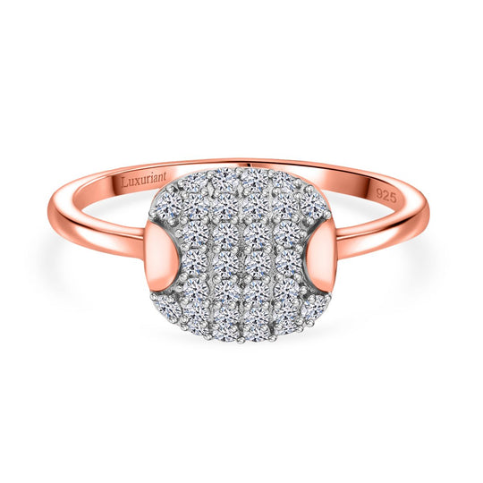 LUXURIANT DIAMOND - Lab Grown Diamant SI-GH SGL zertifiziert Ring 925 Silber 750 Roségold Vermeil (Größe 19.00) ca. 0.50 ct