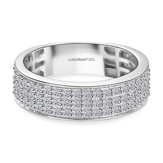 LUXURIANT DIAMOND - Lab Grown Diamant SI-GH SGL zertifiziert Ring, 925 Silber rhodiniert (Größe 20.00) ca. 1.00 ct