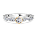 LUXURIANT DIAMOND - Lab Grown Diamant SI-GH Ring 925 Silber Rhodiniert und 750 Gelbgold Vermeil (Größe 19.00) ca. 0.50 ct