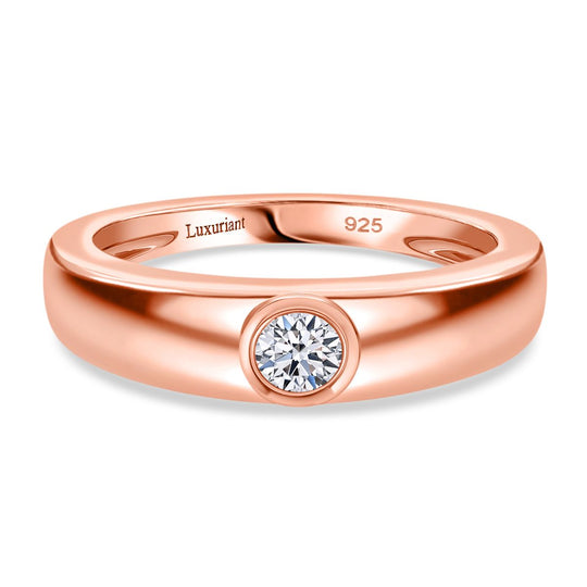 LUXURIANT DIAMOND - Lab Grown Diamant VS-EF Ring 925 Silber 750 Roségold Vermeil (Größe 18.00) ca. 0.25 ct