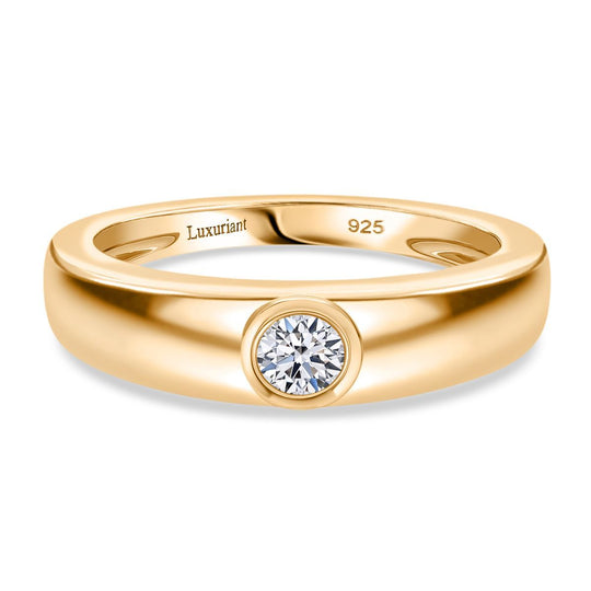 LUXURIANT DIAMOND - Lab Grown Diamant VS-EF Ring 925 Silber 750 Roségold Vermeil (Größe 18.00) ca. 0.25 ct