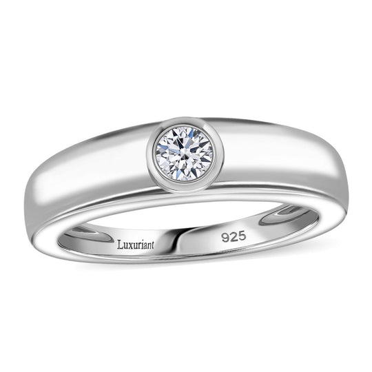 LUXURIANT DIAMOND - Lab Grown Diamant VS-EF Ring 925 Silber 750 Roségold Vermeil (Größe 18.00) ca. 0.25 ct