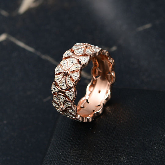 Weißer Diamant Ring 925 Silber, vergoldet (Größe 19.00)