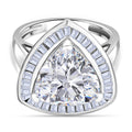 Moissanit Ring 925 Silber rhodiniert (Größe 18.00) ca. 5,64 ct