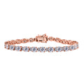 D’joy 100 Facetten Moissanit Armband ca. 19 cm 925 Silber 750 Roségold Vermeil ca. 12.83 ct