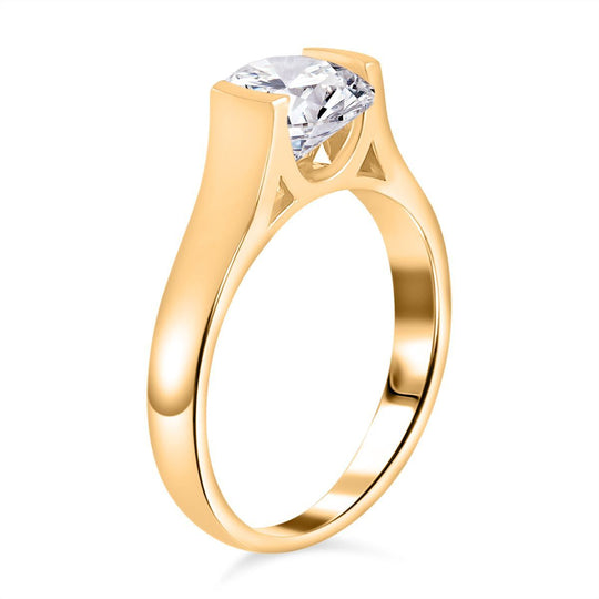 Moissanit Ring 925 Silber vergoldet (Größe 19.00)  ca. 1.75 ct