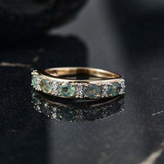 Luxuriant - AAA Alexandrit, Lab Grown Diamant Ring 375 Gold (Größe 18.00) ca. 1.16 ct