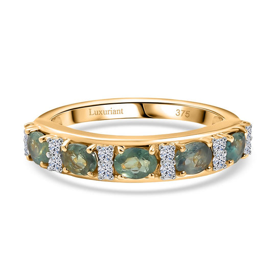 Luxuriant - AAA Alexandrit, Lab Grown Diamant Ring 375 Gold (Größe 18.00) ca. 1.16 ct