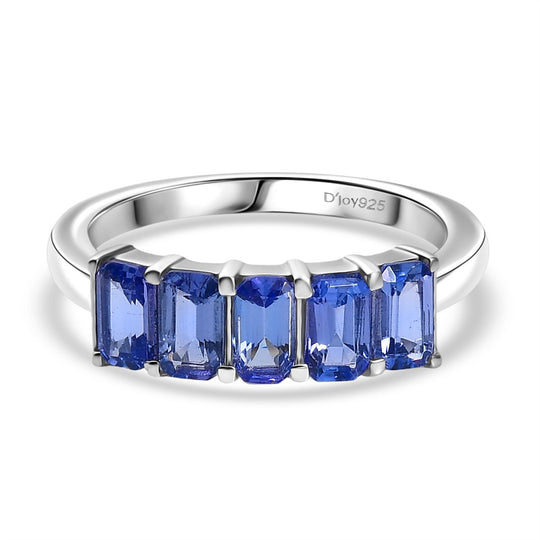 D’joy Tansanit Ring 925 Silber rhodiniert (Größe 18.00) ca. 1,32 ct