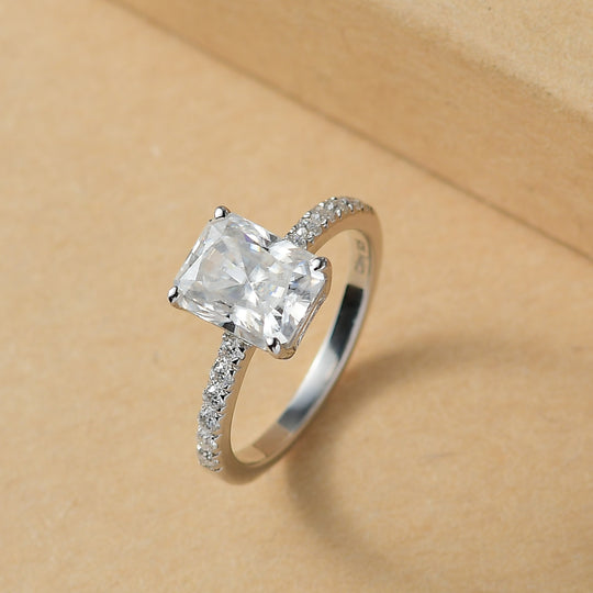 D joy Moissanit Ring 925 Silber rhodiniert (Größe 20.00) ca. 2.67 ct