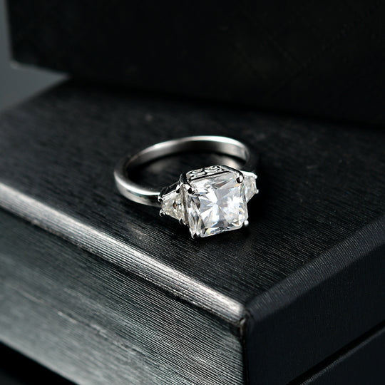 D joy Moissanit Ring 925 Silber rhodiniert (Größe 18.00) ca. 2.95 ct