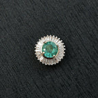 AAA Kagem Sambischer Smaragd, Weißer Diamant Anhänger 375 Gold ca. 0,62 ct.