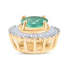AAA Kagem Sambischer Smaragd, Weißer Diamant Anhänger 375 Gold ca. 0,62 ct.