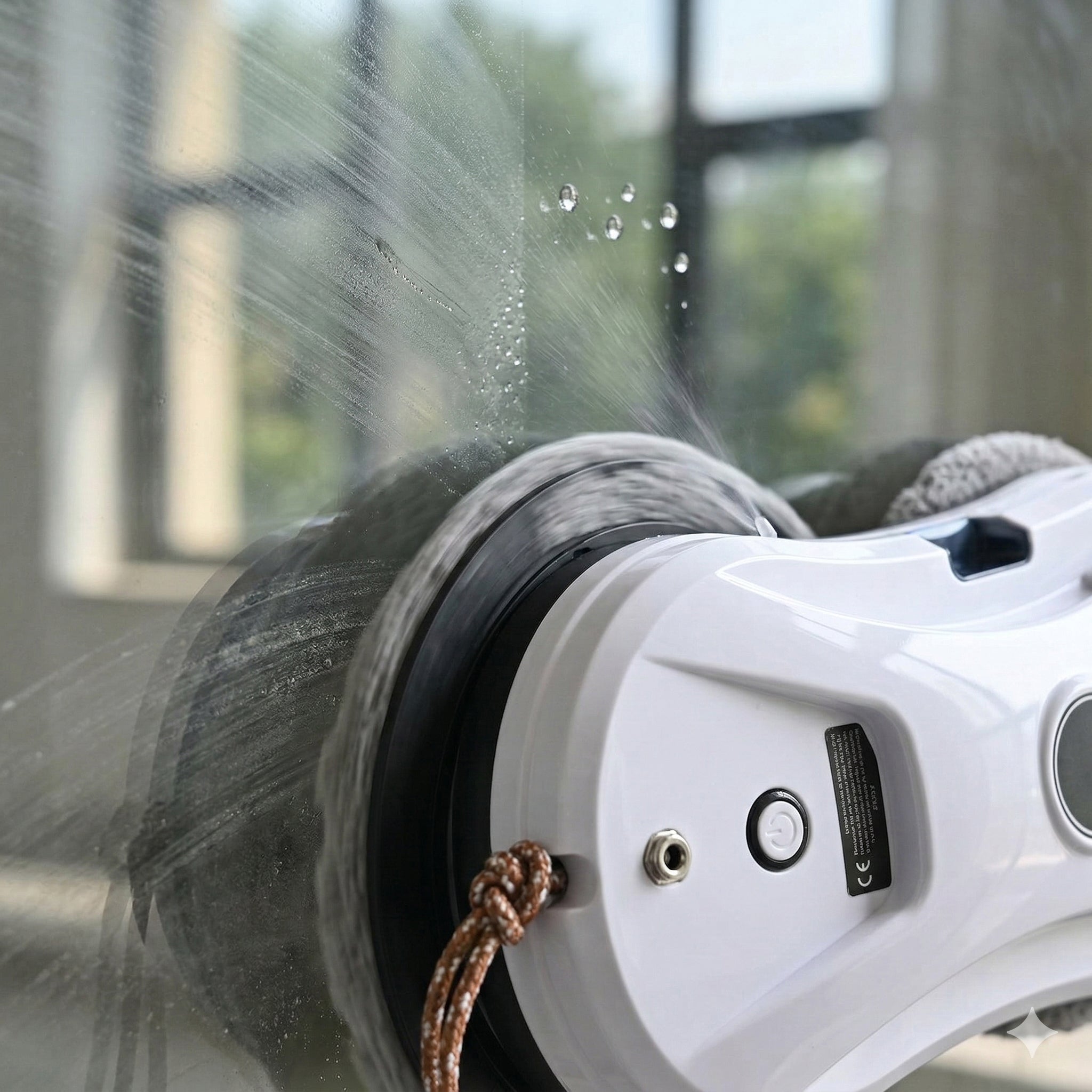 LIVMORE Elektrischer Fensterreinigungsroboter, 72W, Sprühfunktion, Fernbedienung, 29,5x14,5x9,5cm, Weiß