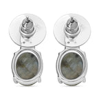 Labradorit, Himmelblauer Topas Ohrringe Edelstahl ca. 8.91 ct
