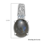 Labradorit, Himmelblauer Topas Ohrringe Edelstahl ca. 8.91 ct