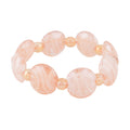 Champagner Kristall, Rosafarbenes Murano-Stil Glas Armband, Flexibel