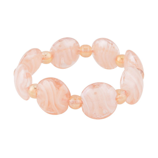 Champagner Kristall, Mehrfarbiges Murano-Stil Glas Armband, flexibel