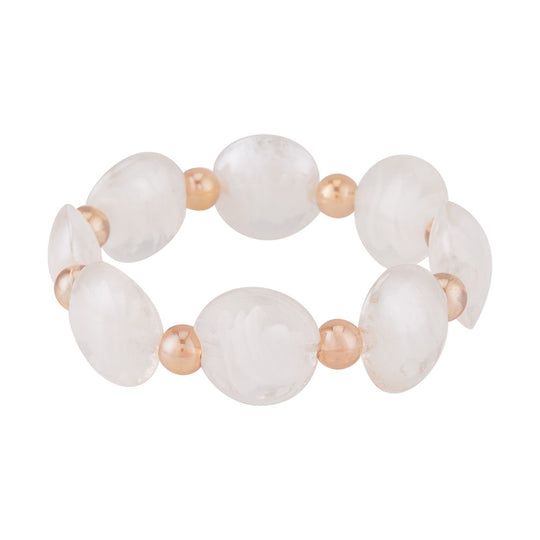 Champagner Kristall, Mehrfarbiges Murano-Stil Glas Armband, flexibel