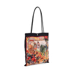 2er-Set Einkaufstaschen mit Stadt- und Blumen-Motiv, 34x40 cm, Schwarz