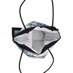 2er-Set Einkaufstaschen mit Stadt- und Blumen-Motiv, 34x40 cm, Schwarz