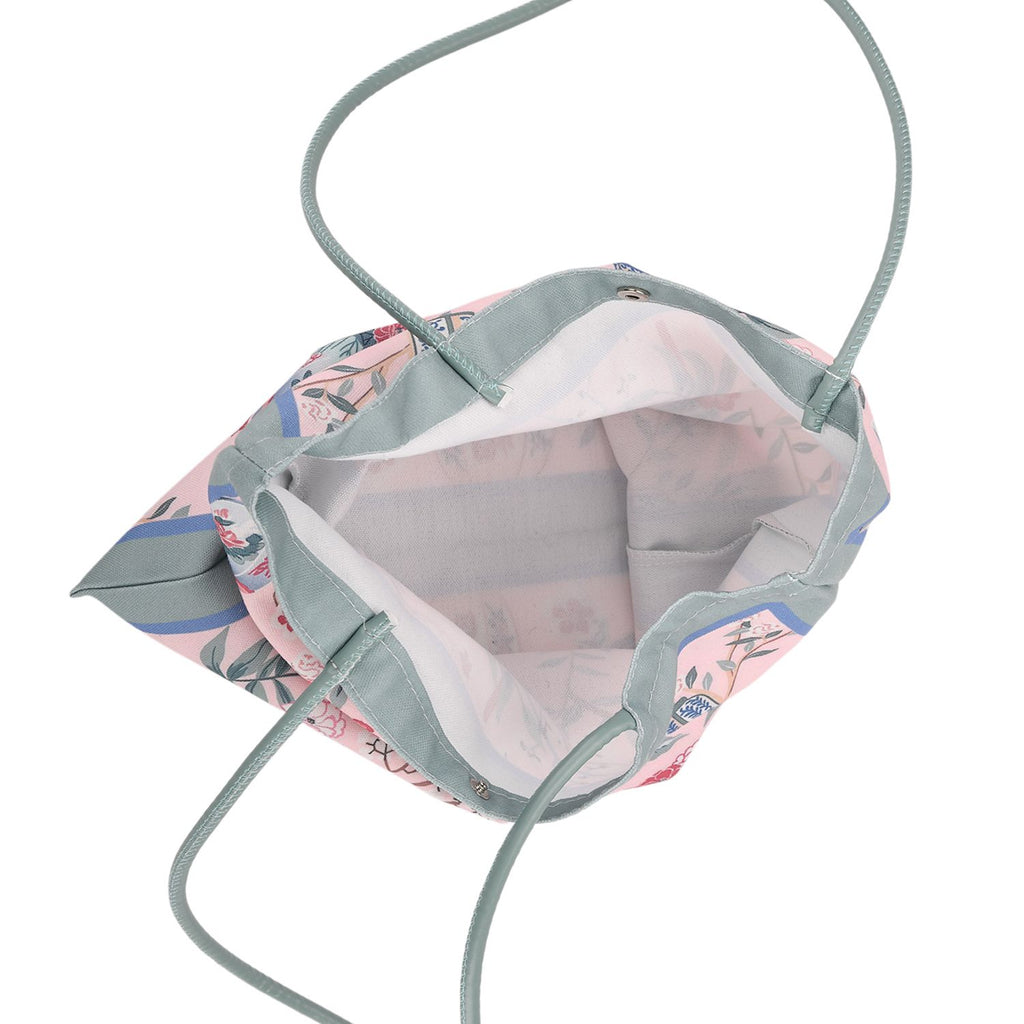 2er-Set Einkaufstaschen mit künstlerischem Muster, 34x40 cm, Hellgrün