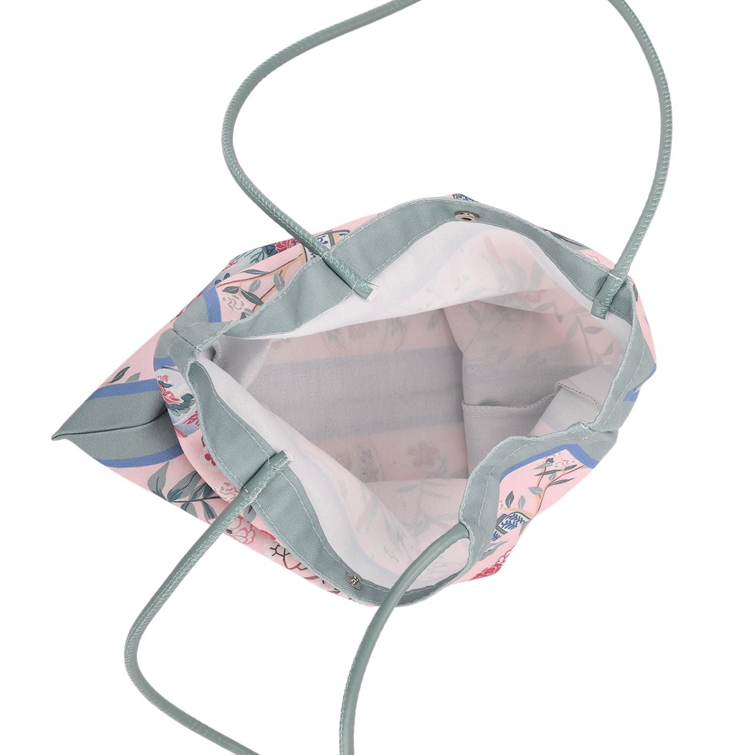2er-Set Einkaufstaschen mit künstlerischem Muster, 34x40 cm, Hellgrün
