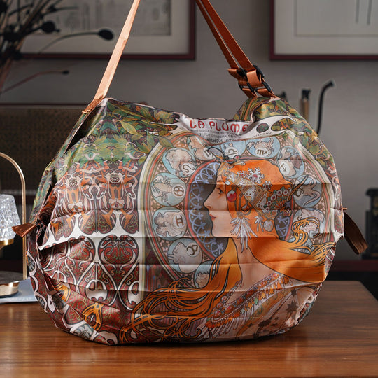 Schultertasche mit Kunst-Print, Faltbares Design, ca. 40x30x12 cm, Sonnenblumen