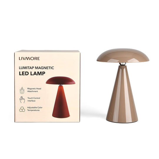 LIVMORE - 2-in-1 Magnetische LED-Tisch- und Wandleuchte, wiederaufladbar, 2400 mAh, 15,5 x 15,5 x 21 cm, Grün
