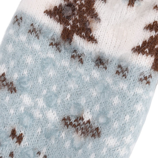 Kuschelige Sherpa-Socken mit Weihnachtsbaum-Motiv, Blau