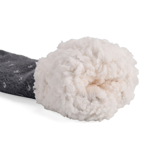 Kuschelige Sherpa-Socken mit Schneeflocken-Motiv, Marineblau