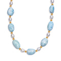 AA Larimar und Süßwasser Perle Halskette, 45 cm
