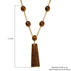 EVER TRUE - Skript Stein Halskette ca. 45 cm, Nickelfreies Messing goldfarben, ca. 58.79 ct