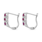 Burmesischer-Rubin Ohrringe 925 Silber rhodiniert ca. 1.44 ct