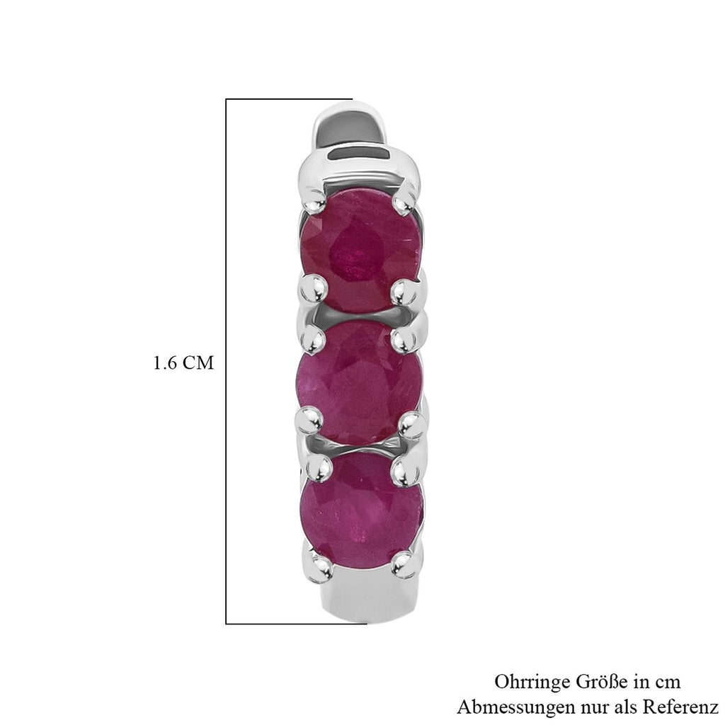 Burmesischer-Rubin Ohrringe 925 Silber rhodiniert ca. 1.44 ct