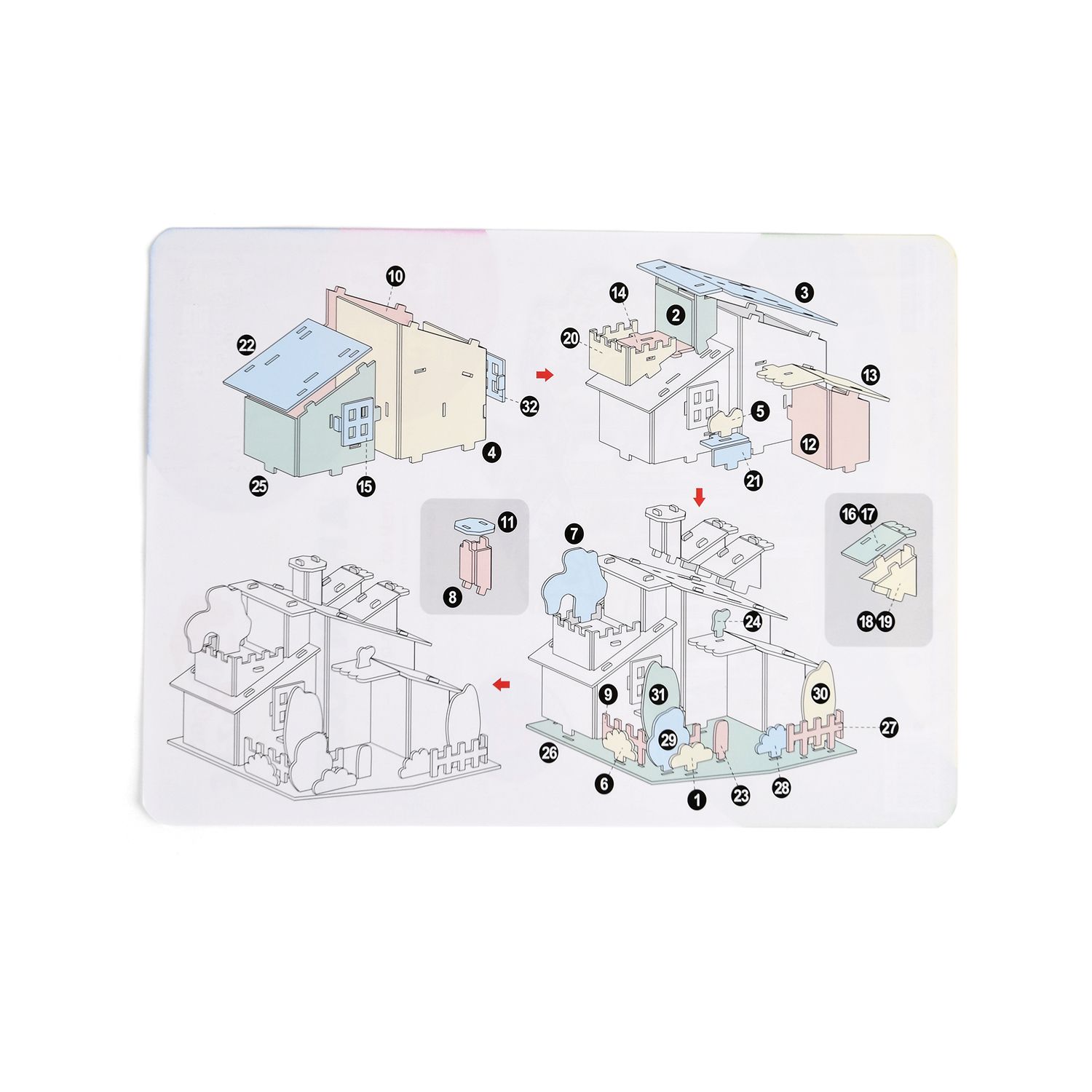 DIY 3D Set Haus zum Basteln und Dekorieren, 18x17x15 cm