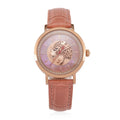 William Hunt - Moissanit Uhr mit Schweizer Uhrwerk Ronda 763, rosa Echtlederarmband und roségoldfarbenem Panther-Zifferblatt